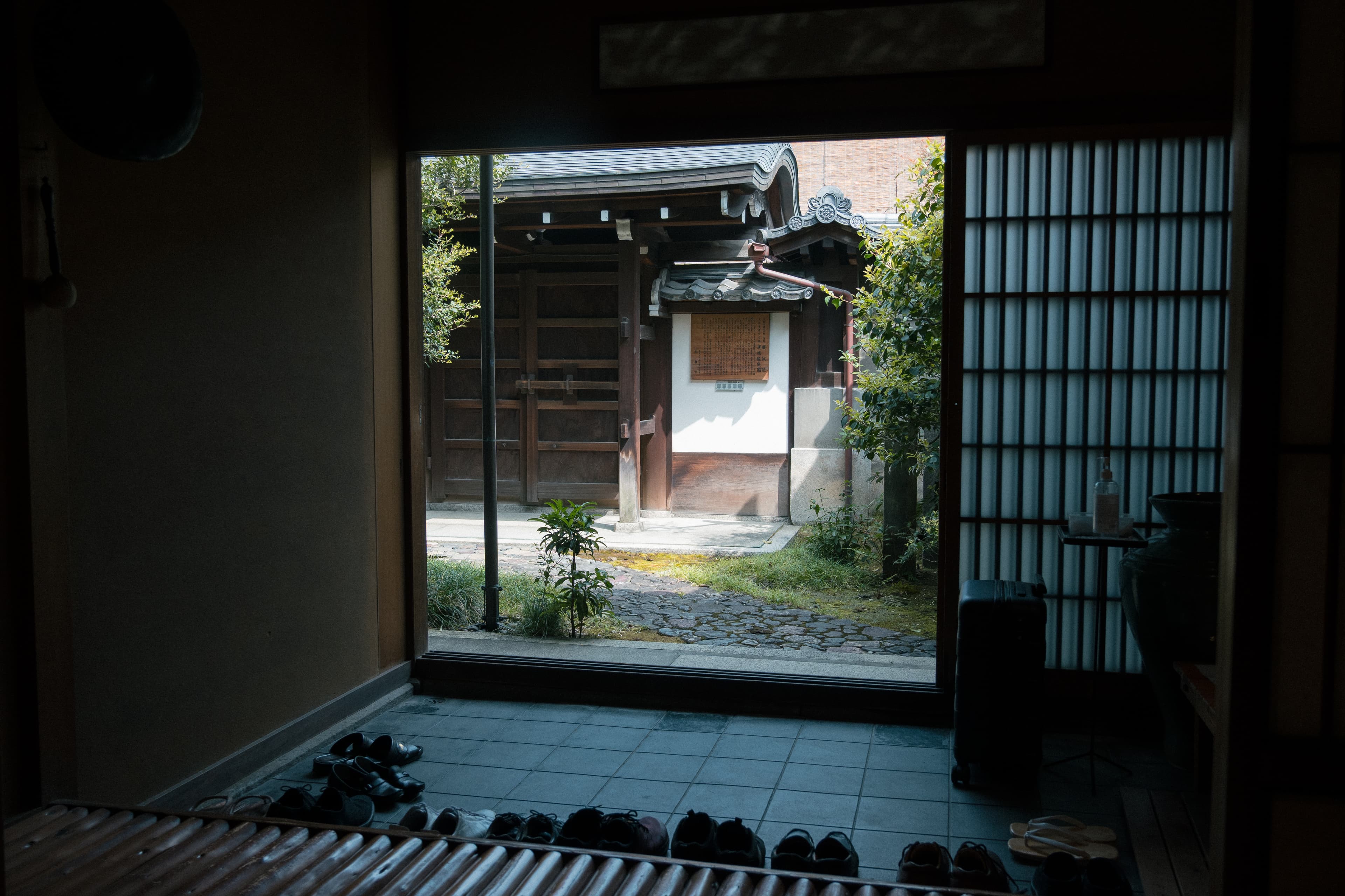 The quiet entrance of a traditional Japanese house